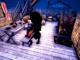 Moonlit Brothel Furry monster werewolf all available scenes in the game