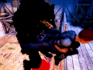 Moonlit Brothel Furry monster werewolf sex in the air