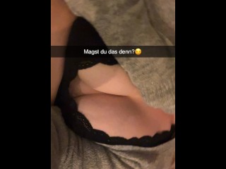 Cheating girlfriend wants to fuck classmate on Snapchat German