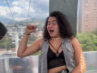 Crazy tourist is exhibited in metrocable and a mall in the center of medellin