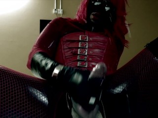 Sissy Glovecum 001 - fetish leather and latex crossdresser cums hard