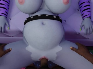 Black guy fuck pussy a pregnant Roxanne Wolf missionary position Five Nights at Freddy's Creampie