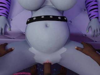 Black guy fuck pussy a pregnant Roxanne Wolf missionary position Five Nights at Freddy's Creampie