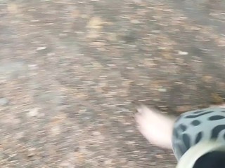 Barefoot forest walk making me horny FOOT FETISH small feet