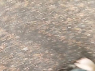 Barefoot forest walk making me horny FOOT FETISH small feet