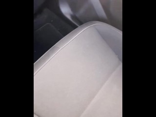 trans girl caught jerking and cums in uber taxi cab