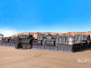 Sci-Fi sex machine. A super sexy brunette gets fucked by humanoid robot shemale