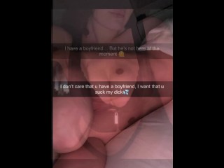 18 Year Old Slut Cheats On Her Boyfriend On Snapchat After Workout And He Cums Inside Her / Cuckold