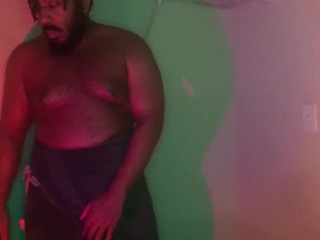 Hairy Black Thick Cock Strokes In Towel - Daddy Dame