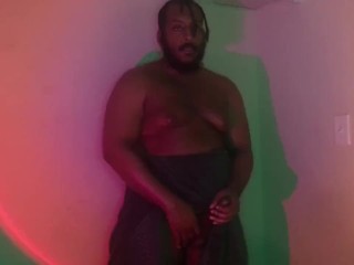 Hairy Black Thick Cock Strokes In Towel - Daddy Dame