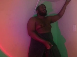 Hairy Black Thick Cock Strokes In Towel - Daddy Dame