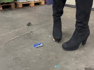 Trailer/preview ! 😈 junkyard! Black boots destroy toy cars