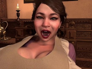 Hot Asian Milf Maid spreads her legs and lifts them to get anal sex | 3D Porn