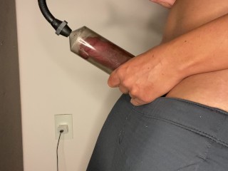 man with big dick pumping his dick making it thick and full of veins