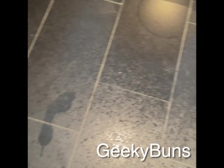 Huge piss on floor, then fucking pussy on mirror in hotel room!