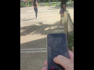 We go for a walk with my two lesbian friends and I control their vibrators in public.