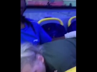 BLONDE GIVES RISKY BLOWJOB ON BUS PART 2