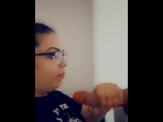 Solo Dildo Suck and Masturbation