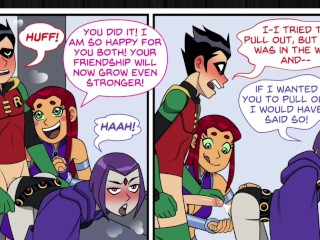 Teen Titans Emotobat Sickness Part 4 - Threesome Robin with Vin and Starfire