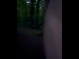 Nude walk from car in woods pt2