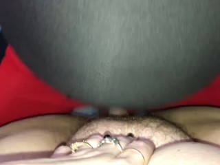 Quick pullout cumshot on plump hairy pussy and chubby belly 💦💦