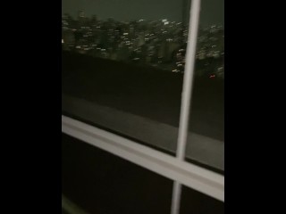 Fucking her in front of the window on the 29th floor