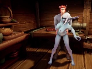 Elf fucks Night Elf in the Kitchen | Warcraft Porn Parody