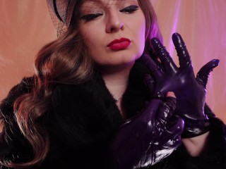 ASMR: fur coat and ripped latex gloves (Arya Grander)