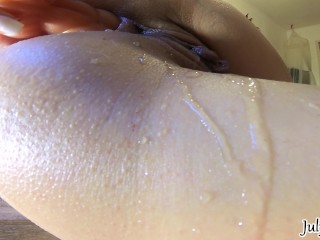 Anal Golden Unicorn Dildo did its Job - Ultra Close Up Pov Squirt