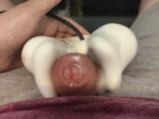 Precum off camera leads to a messy second cumshot