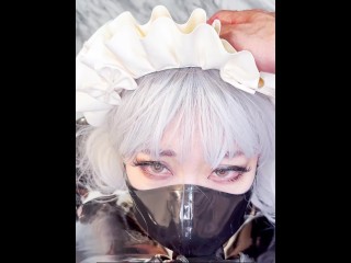 Rubber maid is deepthroat her master 2.