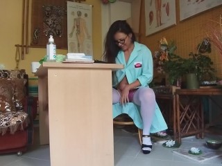 Doctor Nelly Risky CAM FETISH during working hours # Pussy Temperature increased as it got wet