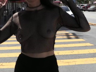 Teaser - Nothing like fishnets and short skirt for a the day in the city