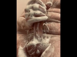Quick soapy shower cum shot