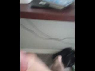 Stroking my huge cock