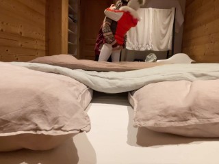 Noisy Bed But Silent Sex At Our Ski Resort Chalet, My BFF's Sleeeping Next Room !