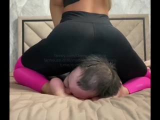 Domina Eugenia - Slave is choking between my ass and feet