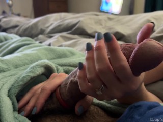 POV Handjob so good he couldn't hold back the cum