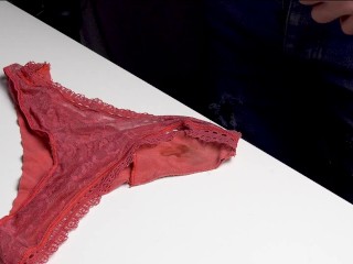 I stole my stepsister's dirty panties and secretly masturbated on them, staining them in my sperm.