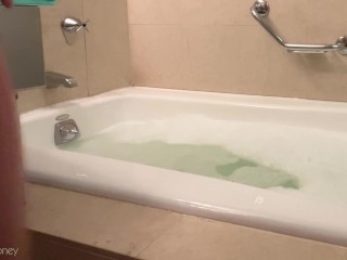 BATHTUB TITTY MASSAGE TURNS INTO HOT SHOWER SEX