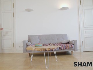 SHAME4K. Dude caught mature lady satisfying herself and offered real boner