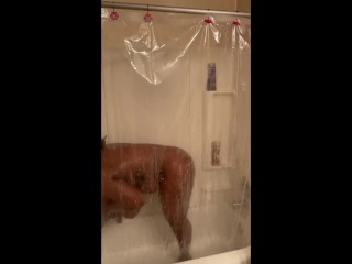 Watching her thru a whole in the wall