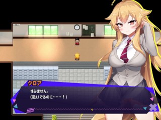 【#02 クロア×スクランブル(体験版)実況】金髪爆乳が電車でお尻を揉まれ撫でられまくり・・・(RPG神同人エロゲー・抜きゲー ) Hentai game