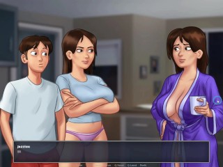 Summertime saga #48 - Masturbating while watching porn in the living room - Gameplay