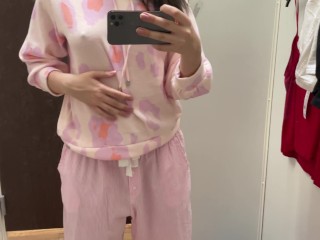 OMG! I tried on cute pyjamas and couldn't resist masturbating in public fitting room - Vikki Pie