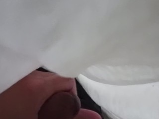 Wanking under white sheets