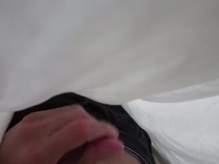 Wanking under white sheets