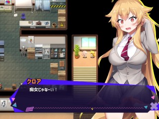 【#03 クロア×スクランブル(体験版)実況】任務のためチャラ男にフェラで口内射精させられる金髪爆乳JKエージェント・・・(RPG神同人エロゲー・抜きゲー ) Hentai game