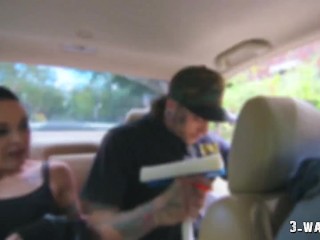 3-Way Porn - A Tattooed Petite Babe Is Fucked Hard by 2 Wild Men