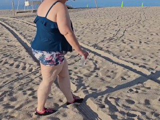 Your big ass milf visits the beach (come along)